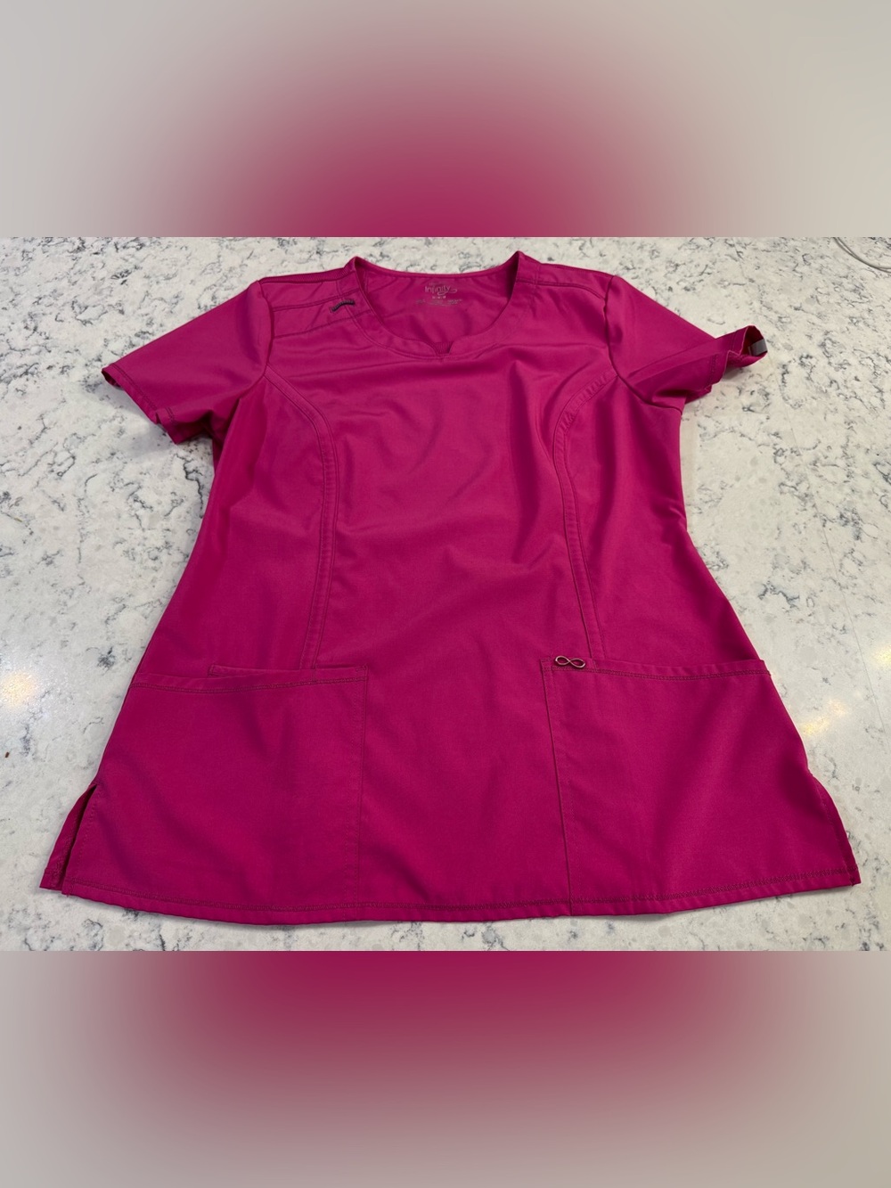 Infiniti by Cherikee Women’s Scub Top. Bright Fuchsia, Size Medium